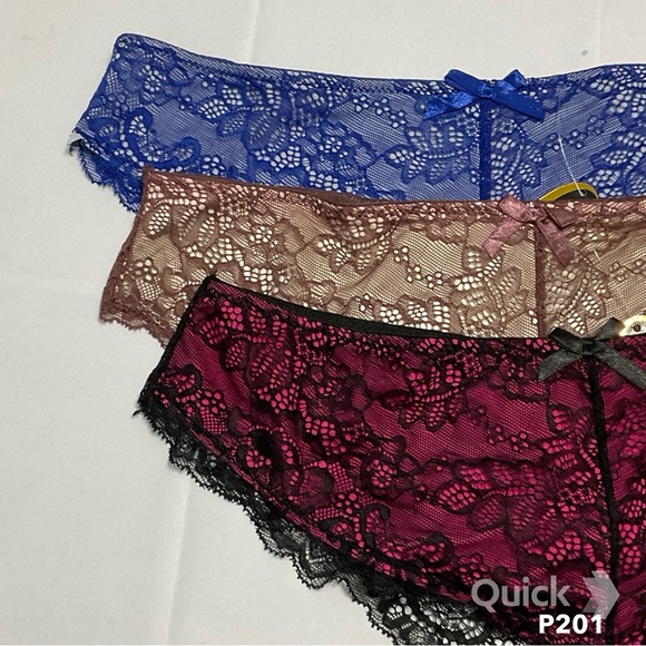 M - NWT 3 pcs Floral Lace Low-Rise Panties - Picture 2 of 6